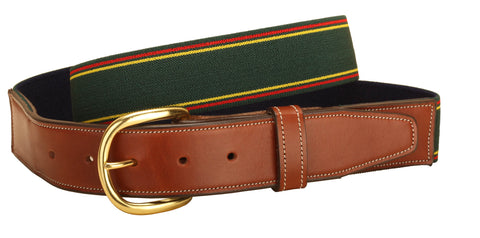 Tory Leather Striped Elastic and Leather Belt