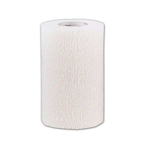 Roll of white horse wraps on a white background
