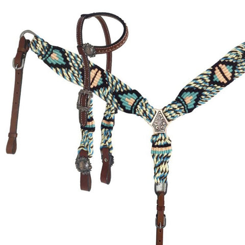 Western breast collar with fun pattern on a white background