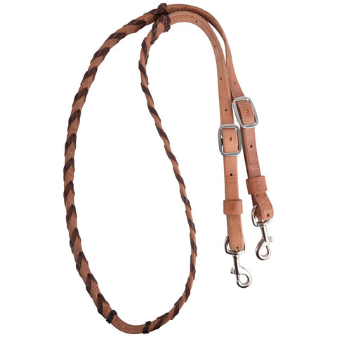Martin Saddlery® Latigo Laced Barrel Rein - 5/8" Thick, Buckle and Keeper Snap Ends