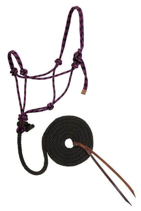 Diamond Braided Horse Rope Halter with Lead