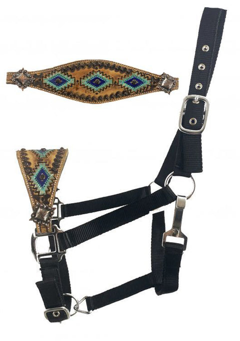 Showman® Adjustable Nylon Bronc Halter with Southwest Design