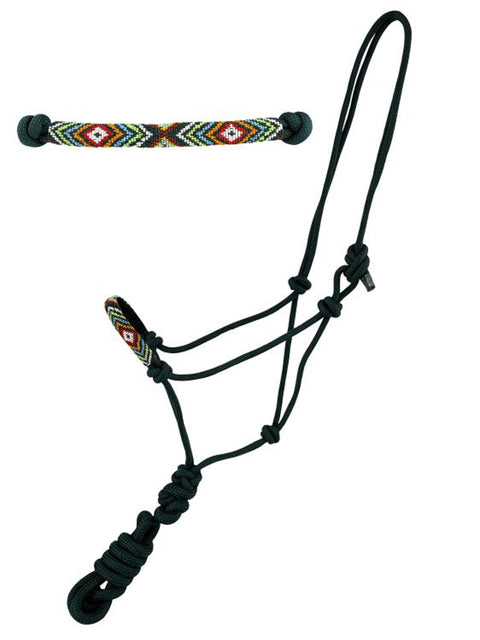 Cowboy Knot Halter with Beaded Noseband & Lead