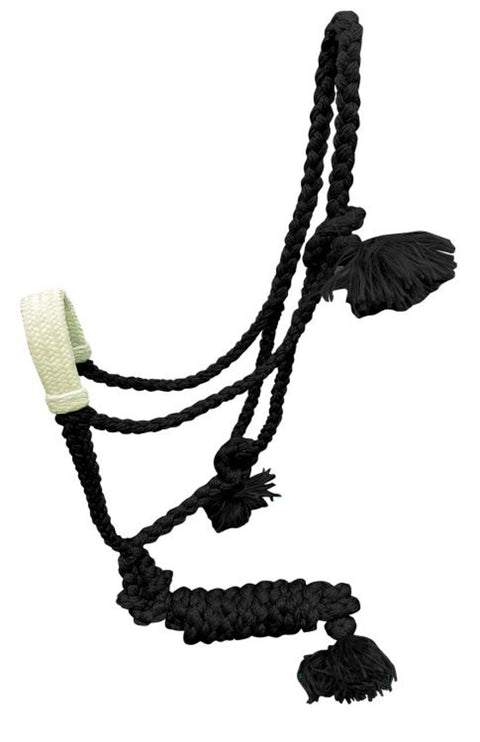 Showman® Woven Nylon Mule Tape Halter, Rawhide-Braided Nose & Lead