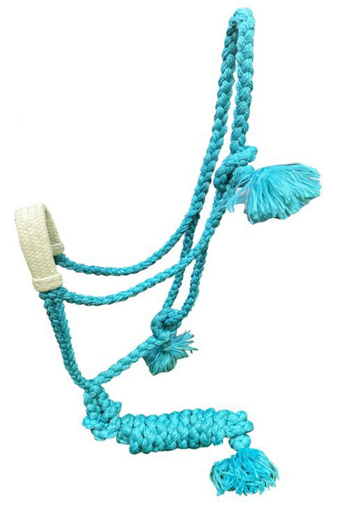 Showman® Woven Nylon Mule Tape Halter, Rawhide-Braided Nose & Lead