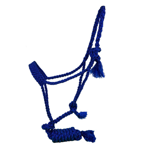 Showman® Woven Nylon Mule Tape Halter with 8' Removable Lead