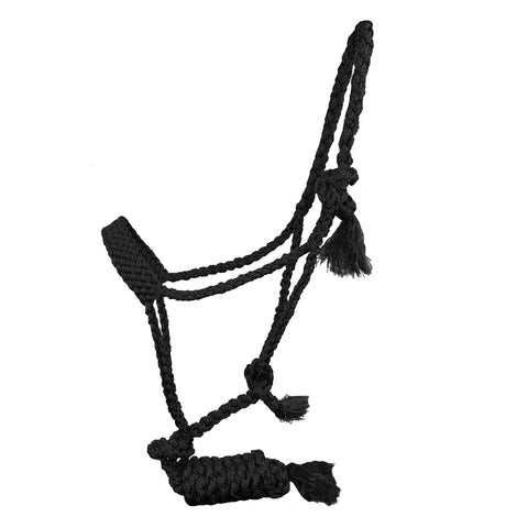 Showman® Woven Nylon Mule Tape Halter with 8' Removable Lead