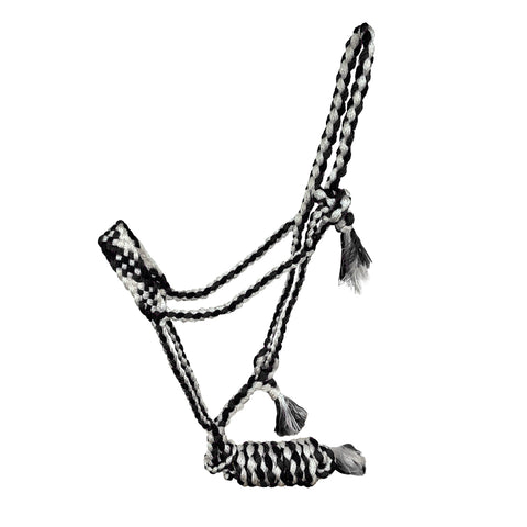 Showman® Woven Nylon Mule Tape Halter with 8' Removable Lead