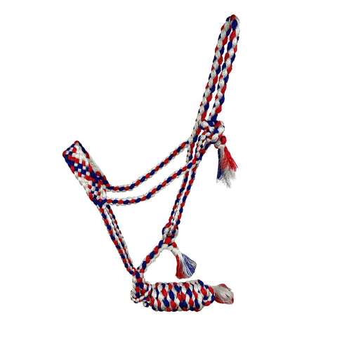Showman® Woven Nylon Mule Tape Halter with 8' Removable Lead