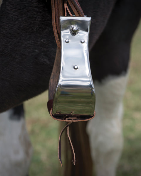 Metalab Open Range 3 1/4" Stainless Steel Covered Wooden Stirrups