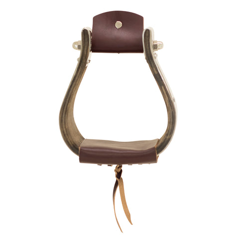 Metalab Open Range 5 1/4" Stainless Steel Covered Wooden Stirrups