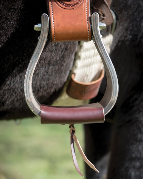 Metalab Open Range 5 1/4" Stainless Steel Covered Wooden Stirrups