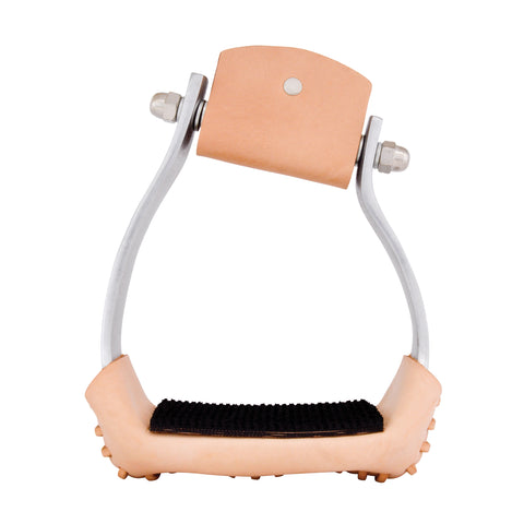 Equi-Sky 3 1/4" Wide Slanted Aluminum Stirrups with Rubber Pads