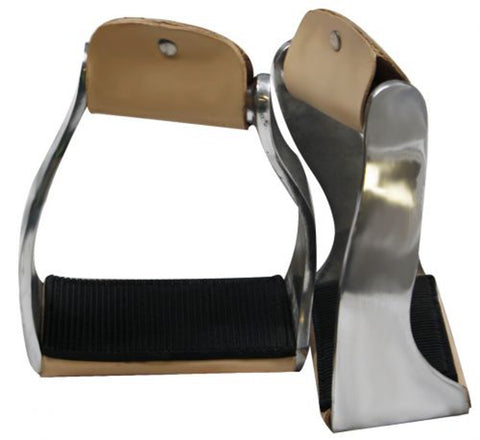 Showman® Lightweight Twisted Angled Aluminum Western Stirrups with Wide Rubber Grip Tread