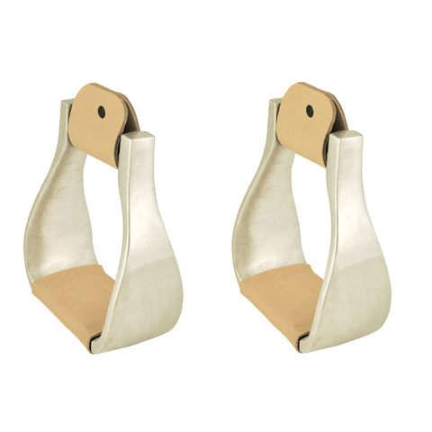 Aluminum Roping Stirrups with Wide Leather Band