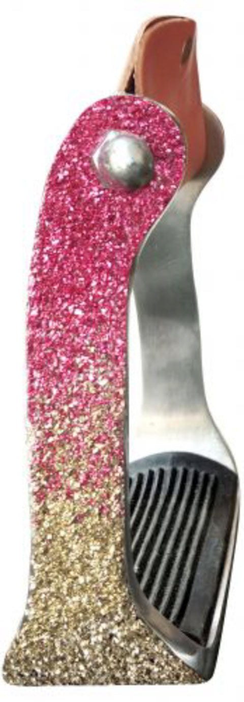 Showman® Ombré Glitter Overlay Western Stirrups
