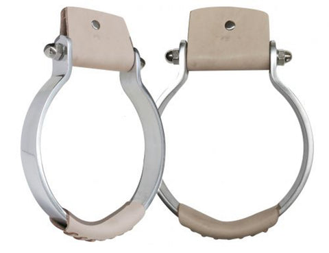 Showman® Aluminum Oxbow Stirrups with Leather-Covered Treads