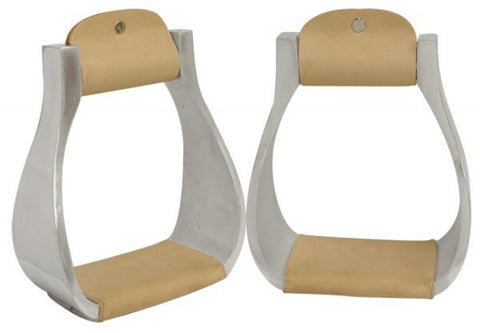 Showman® Lightweight Polished Aluminum Flat Bottom Western Stirrups