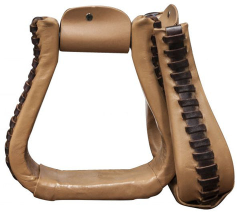 Showman® Leather-Covered Western Stirrups