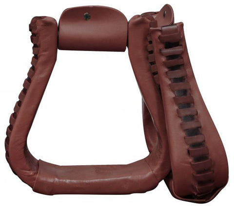 Showman® Leather-Covered Western Stirrups