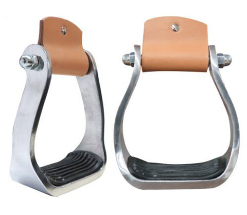 Showman® Pony/Youth Polished Aluminum Stirrups with Rubber Treads