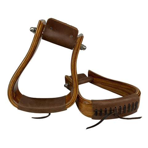 Showman® Mahogany Angled Flat Bottom Western Stirrups