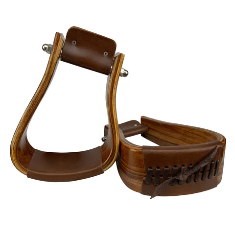 Showman® Mahogany Angled Deep Roper Stirrups