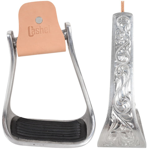 Cashel® Aluminum Engraved Slanted Stirrup - 21/2" Deep