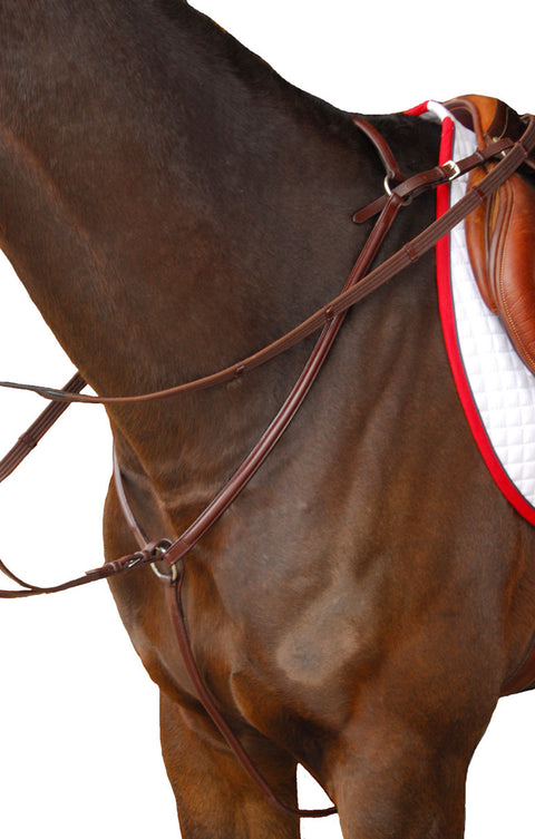 Exselle Elite English Breastplate with Elastic Sides & Center Ring