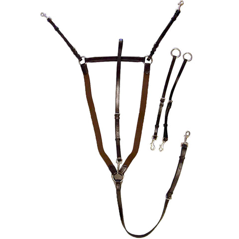 Exselle Elite English Breastplate with Elastic Sides & Center Ring