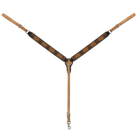 Weaver Leather® Turquoise Cross Floral Tooled Straight Breast Collar