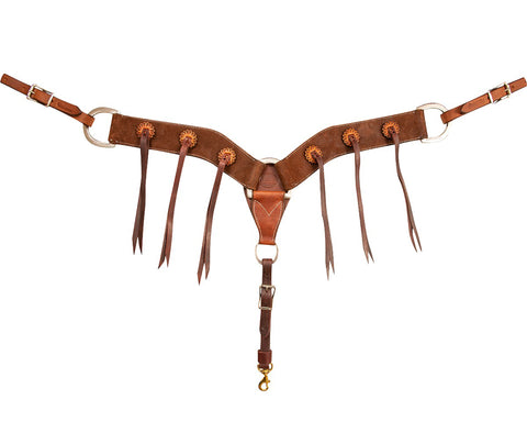 Martin Saddlery® Breast Collar with Rosette Blood Knots - 2 3/4"