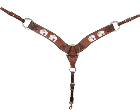 Martin Saddlery® Card Suit Tooled Breast Collar - 2 3/4"