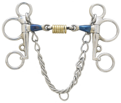 Centaur® Blue Steel Double-Jointed Disc Tom Thumb Pelham Bit