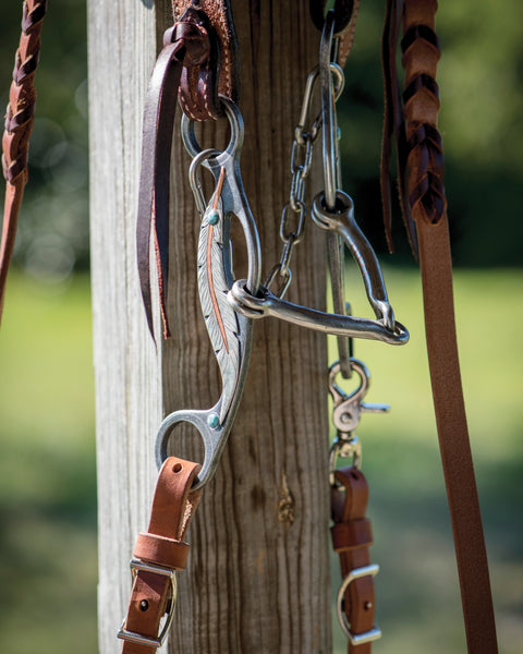 Metalab Feather Collection Smooth Snaffle Gag Bit