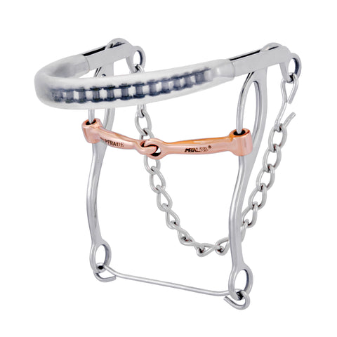 Metalab Plastic Cover Nose Combo Hackamore with Copper Snaffle Bit