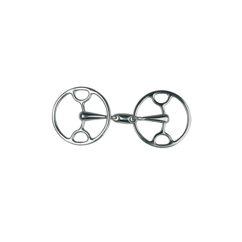 Metalab Double-Jointed Sliding Gag with Oval Link Loose Ring Snaffle
