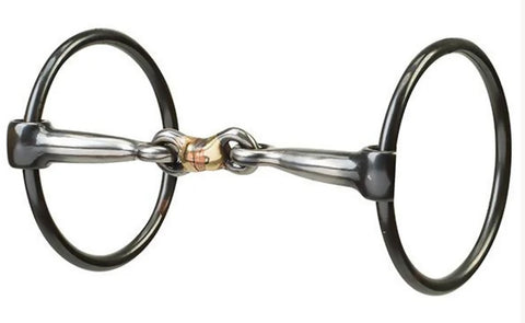 Weaver Leather® Ring Snaffle Bit, 5" Sweet Iron Dog Bone Mouth with Copper Inlay
