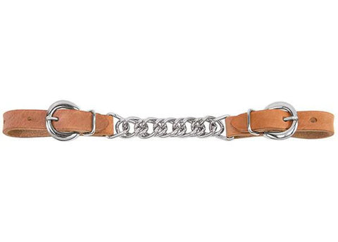 Weaver Leather® 4 1/2" Single Flat-Link Chain & Harness Leather Curb Strap