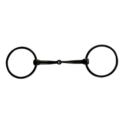 Black Sweet Iron Loose Ring Western Snaffle Bit, 5 1/4" Mouth, 3" Rings