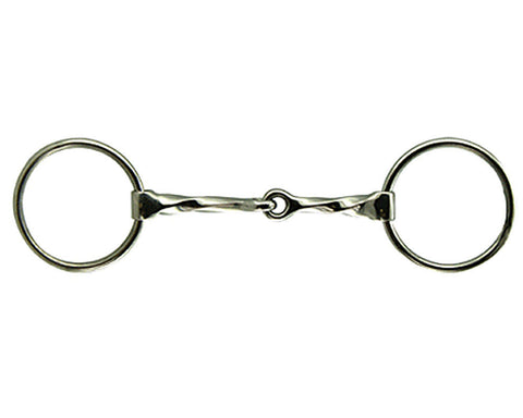 Stainless Steel Slow Twist Loose Ring Snaffle Bit, 5 1/2" Mouth