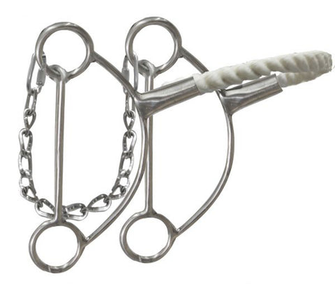 Showman® Stainless Steel Hackamore with Wax-Coated Twisted Rope Noseband