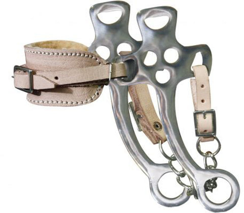 Showman® Fleece-Lined Leather Noseband Hackamore