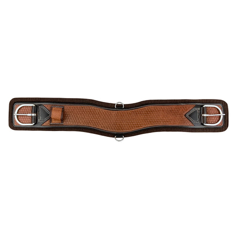 Showman® Basketweave-Tooled Felt-Bottom Girth