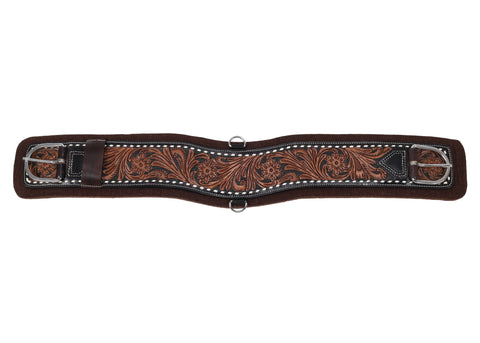 Showman® Bloomhide Contoured Felt Bottom Girth with Velcro Stick and Peel