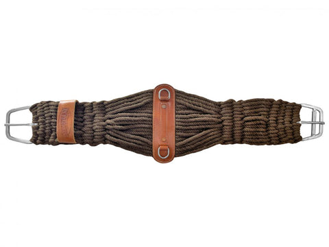 Showman® Brown Cotton Blend Double Weave String Girth with NP Roller Buckle