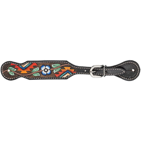 Royal King Aztec & Flower Western Spur Straps