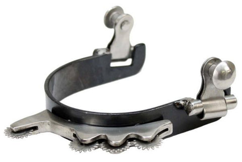 Showman® Blued Steel Humane Rowel Bumper Spurs