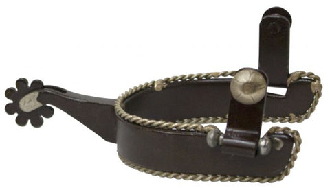 Showman® Men’s Brown Steel Spurs with Twisted Border Accent