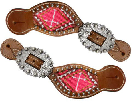 Showman® Beaded Cross Western Spur Straps